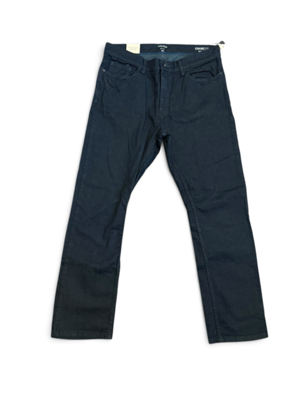 NWT Nautica Denim Jeans Mens Sz 34x32 Black Straight Fit Stretch Low Rise